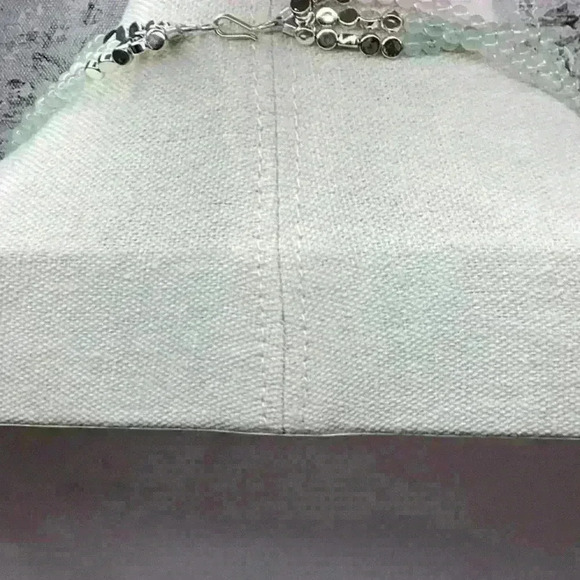 Vintage Stone Bead Necklace Pink and Green - Picture 2 of 2